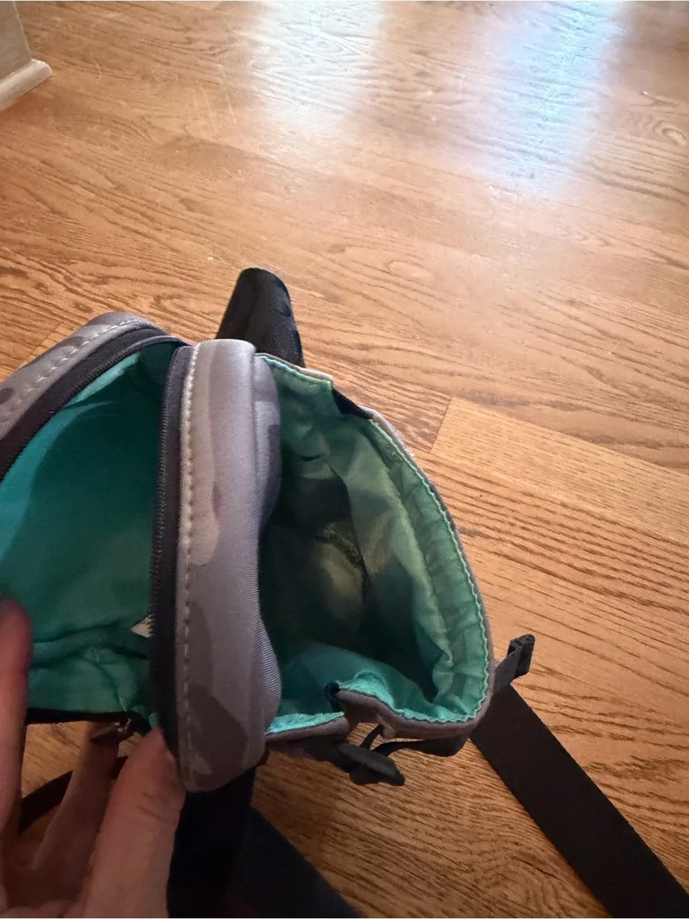 Corkcicle Gray Camouflage Neoprene Crossbody Sling Bag